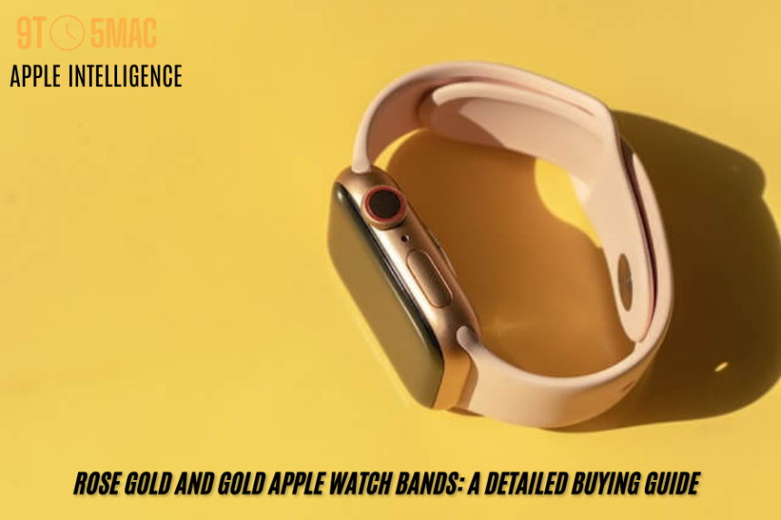 rose gold and gold apple watch band