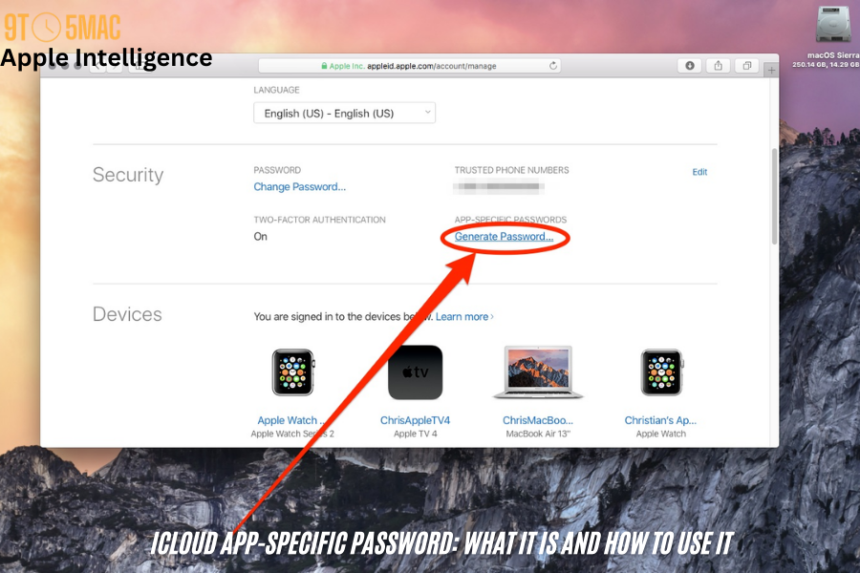 icloud app specific password